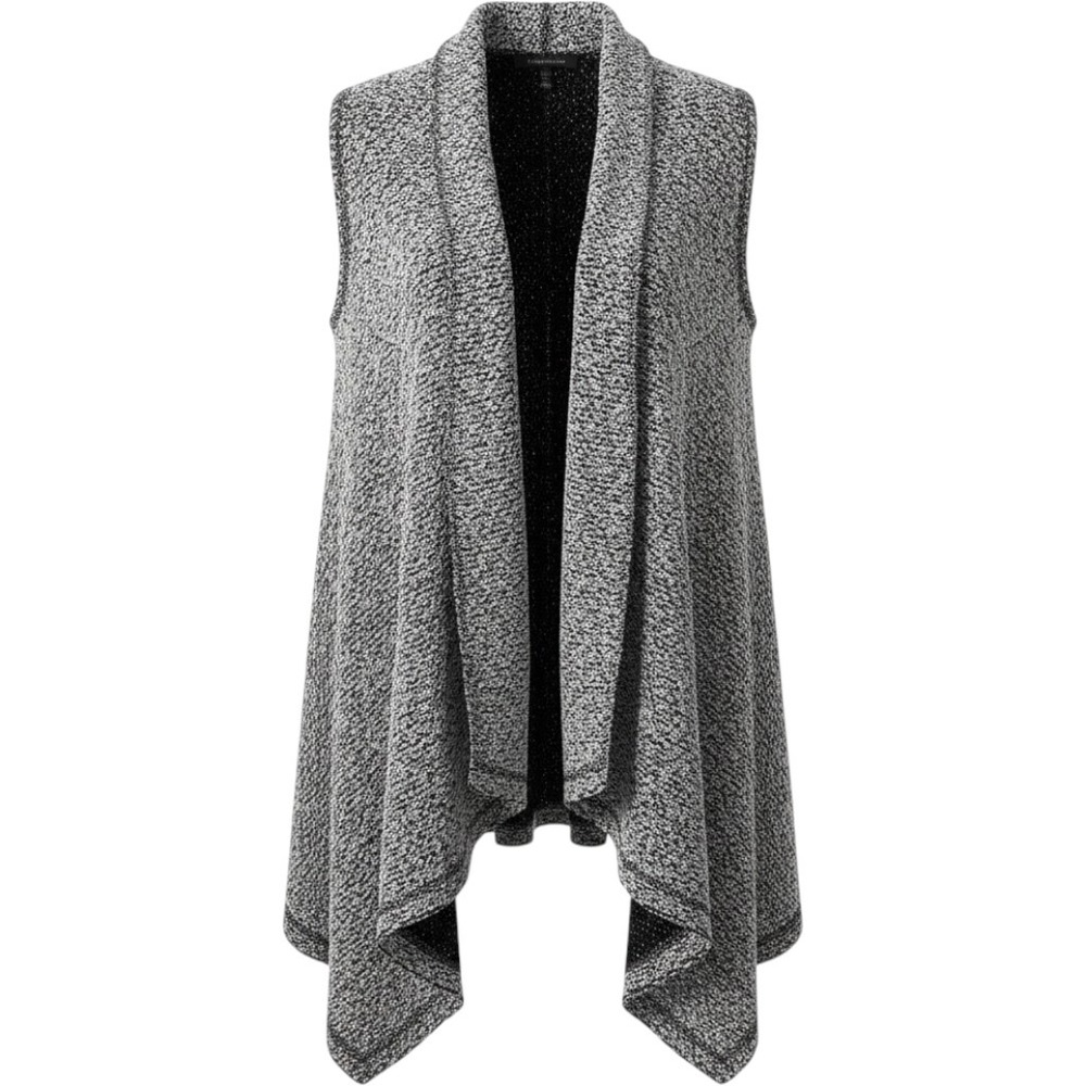 Lord & Taylor Knit Cardigan Vest L Petite Waterfall C2H5KJ1744 Ivory Marled NWT